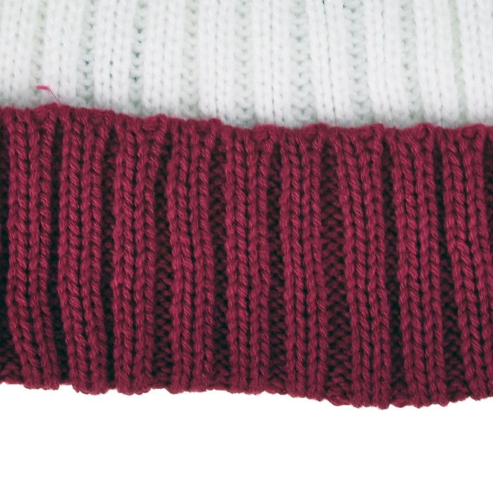 image-Girls Fashion Bobble Hat | 25-003 | WHITE RED