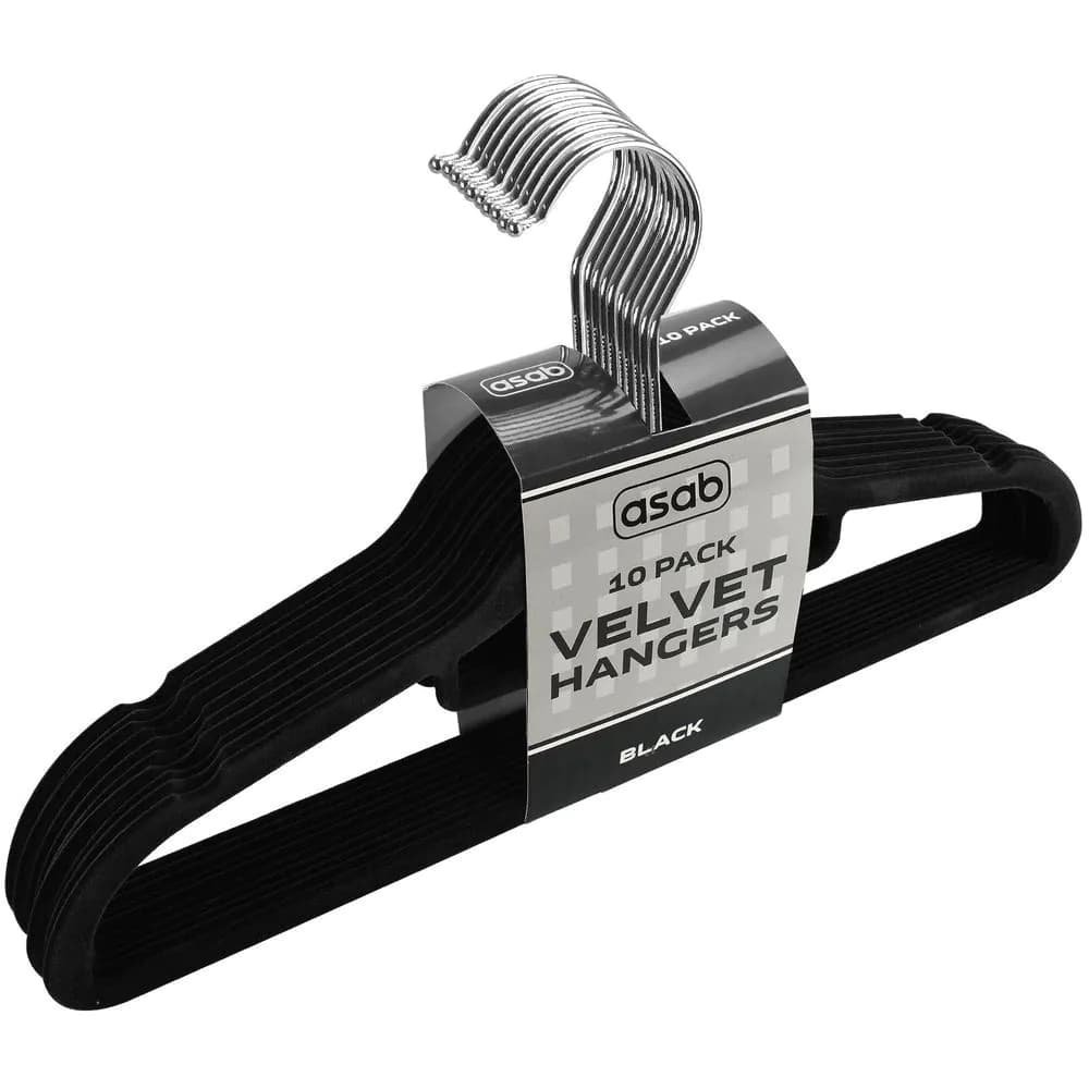 image-2X Flocked Hangers BLACK 10PK | DGI-4017 | AS-99085