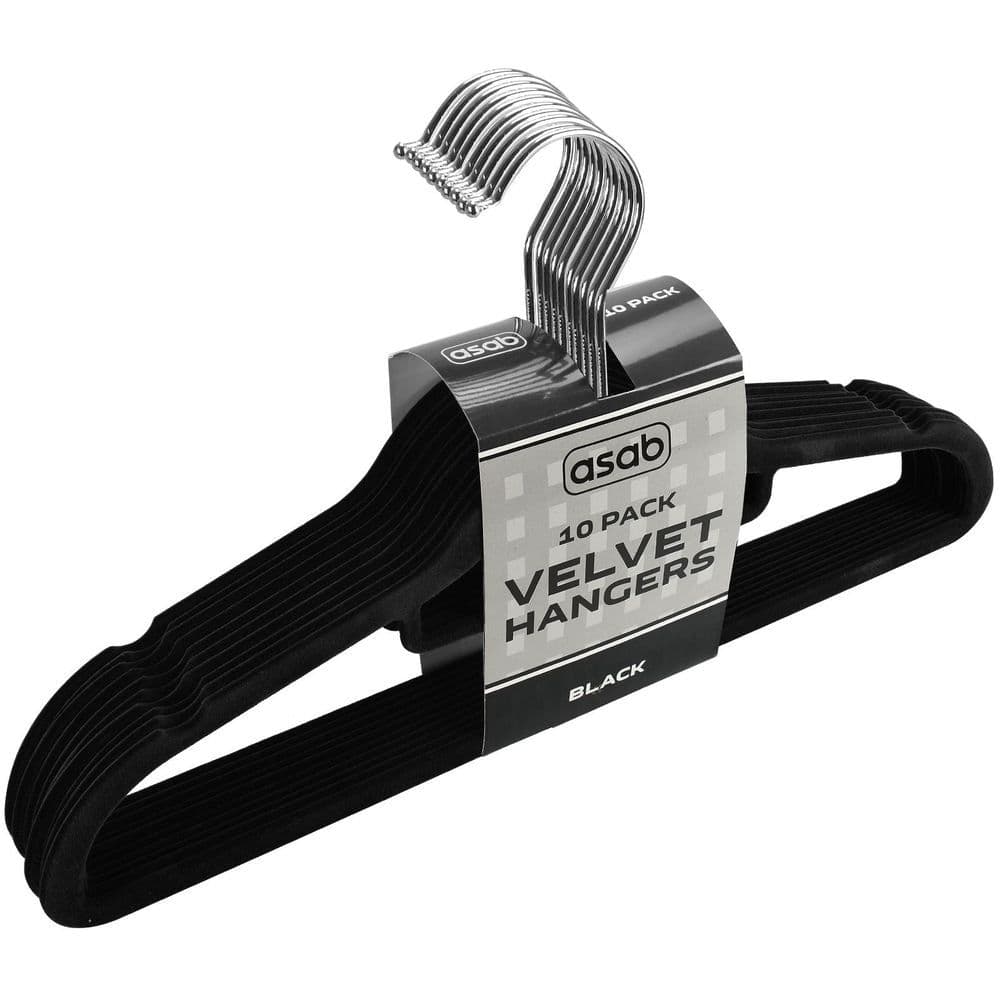 image-2X Flocked Hangers BLACK 10PK | DGI-4017 | AS-99085