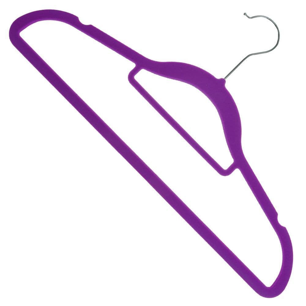 image-1X 10Pk Flocked Hangers PURPLE | AS-99160