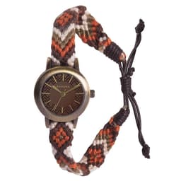 image-Kahuna Women's Quartz Watch with Brown Dial Analogue Display and Brown Fabric Strap