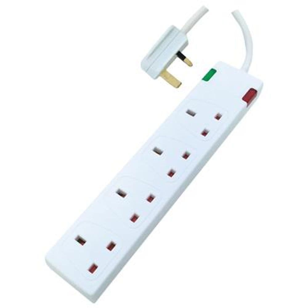 image-Eagle 4 Gang Surge Protected Extension Lead with Neon Indicator 2 Metre