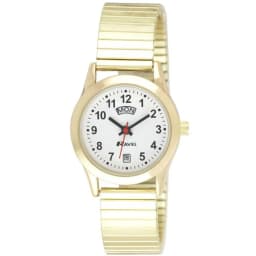 image-Ravel Women's Classic Day-Date Calendar Watch on Expander Bracelet - Gold Tone