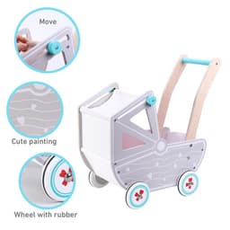 image-SOKA Dolls Pram Push & Pull Walking Wagon Toy Pretend Play Activity Walker 3 +