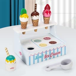 image-Mini Ice Cream Shop Pretend Play Toy Set Interactive Role Play Game 3+