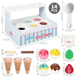 image-Mini Ice Cream Shop Pretend Play Toy Set Interactive Role Play Game 3+