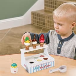 image-Mini Ice Cream Shop Pretend Play Toy Set Interactive Role Play Game 3+