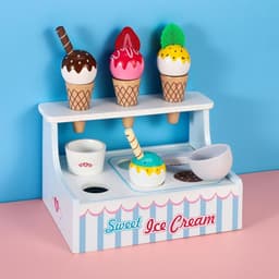 image-Mini Ice Cream Shop Pretend Play Toy Set Interactive Role Play Game 3+