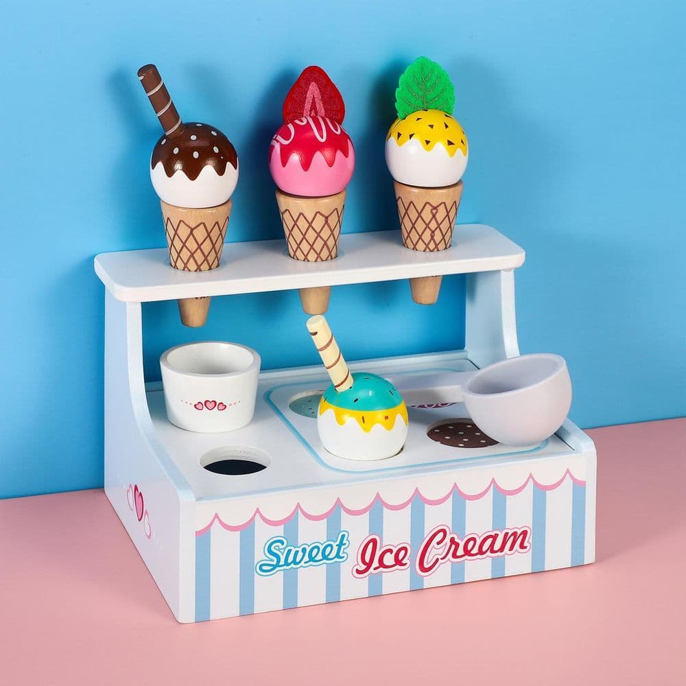image-Mini Ice Cream Shop Pretend Play Toy Set Interactive Role Play Game 3+