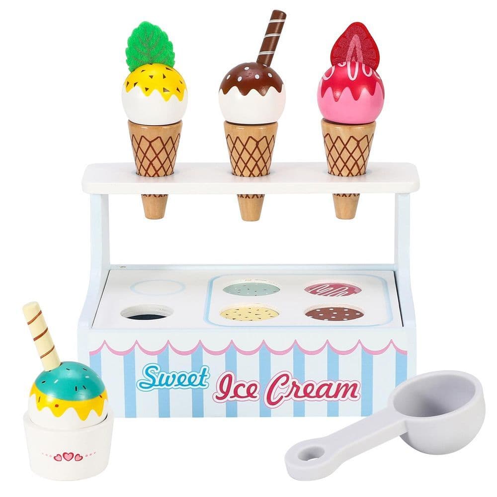 image-Mini Ice Cream Shop Pretend Play Toy Set Interactive Role Play Game 3+