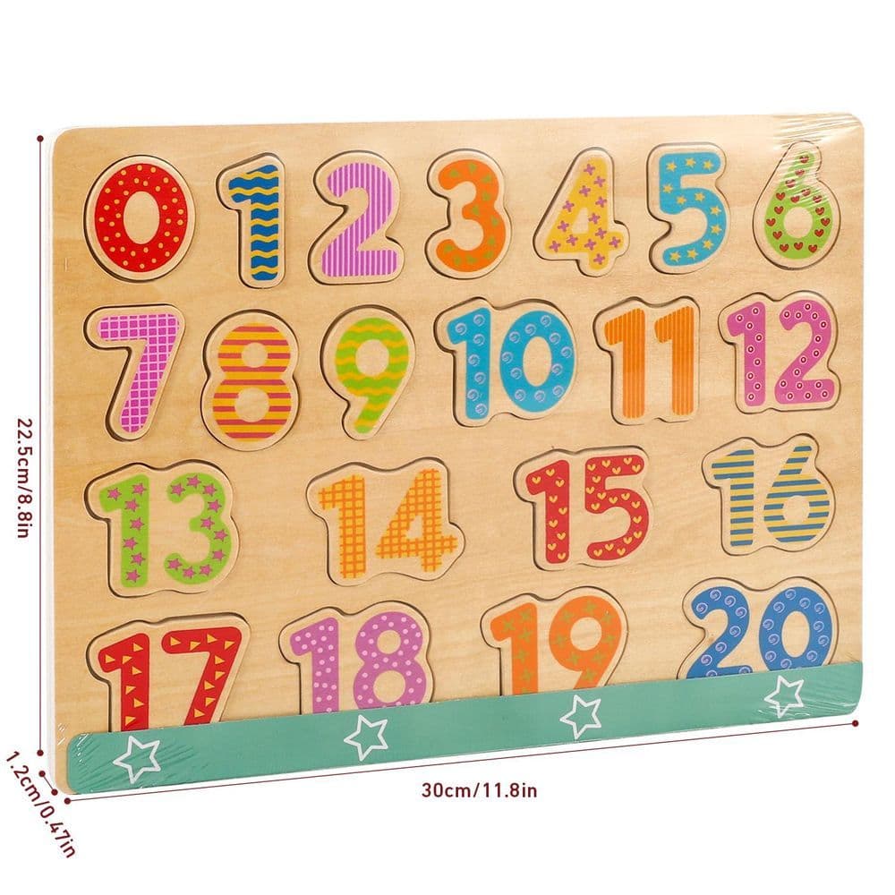 image-SOKA Wooden Jigsaw Number Puzzle Peg Board Toy Early Preschool Learning Games 3+