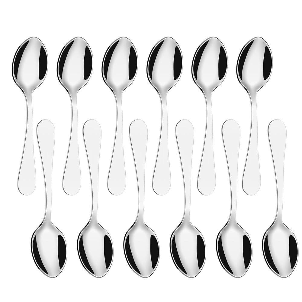 image-Tea Spoons, Set Stainless Steel Coffee Tea Dessert 14cm (Silver)