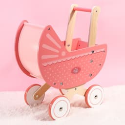 image-SOKA Doll World Pram Push Along Toy Walker Princess Pretend Play Pushchair 3+