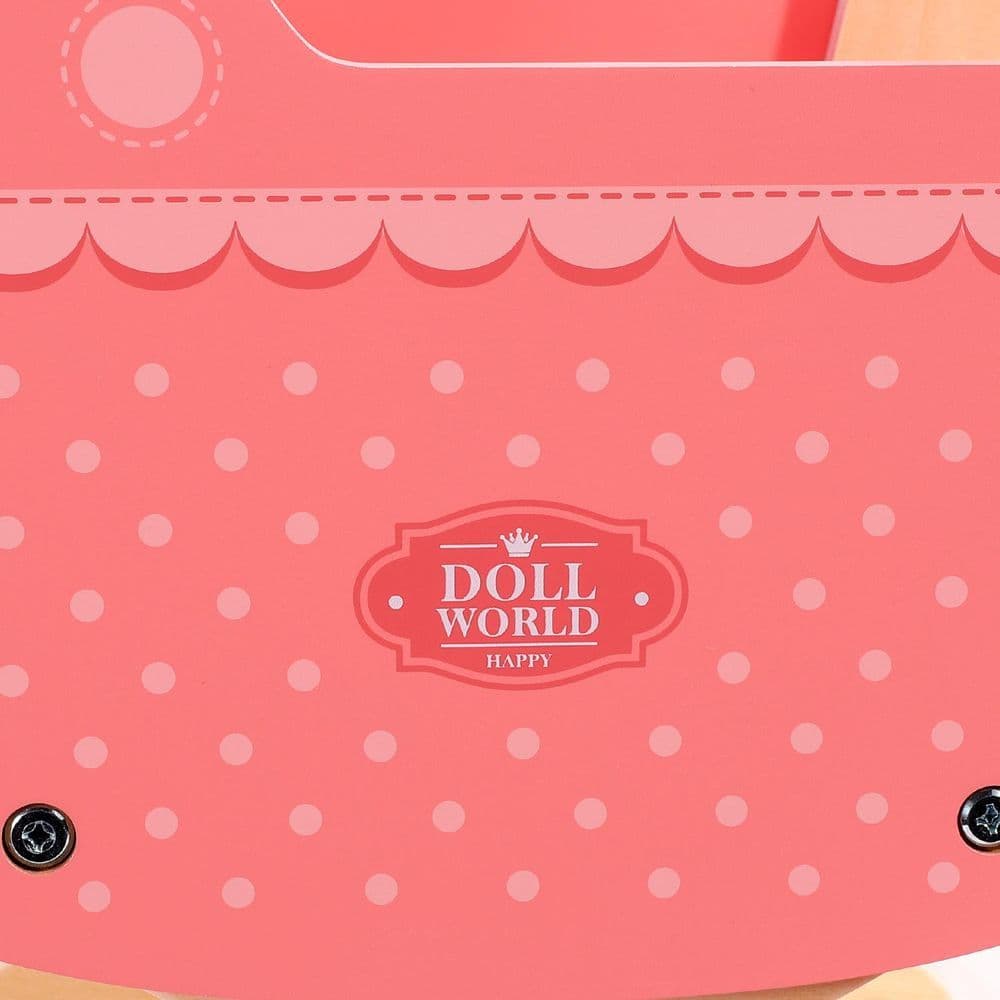 image-SOKA Doll World Pram Push Along Toy Walker Princess Pretend Play Pushchair 3+