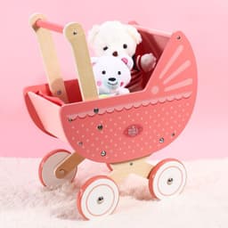 image-SOKA Doll World Pram Push Along Toy Walker Princess Pretend Play Pushchair 3+
