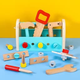 image-SOKA My First Toolbox Carpenter Wooden Building Tools Play Set Pretend Play 3+