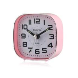 image-Ravel Petite Bedside Quartz Alarm Clock - Pink RC038.5