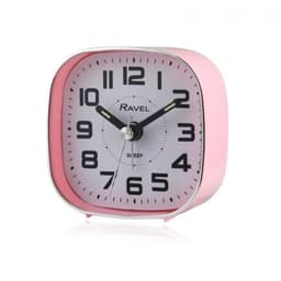 image-Ravel Petite Bedside Quartz Alarm Clock - Pink RC038.5