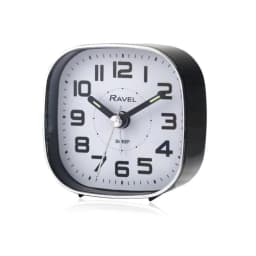 image-Ravel Petite Bedside Quartz Alarm Clock - Black RC038.3