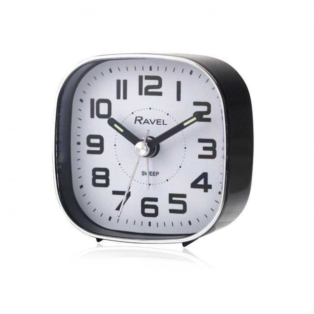 image-Ravel Petite Bedside Quartz Alarm Clock - Black RC038.3