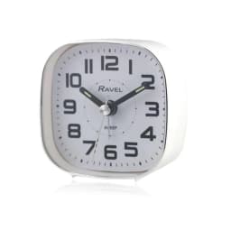 image-Ravel Petite Bedside Quartz Alarm Clock - White RC038.4