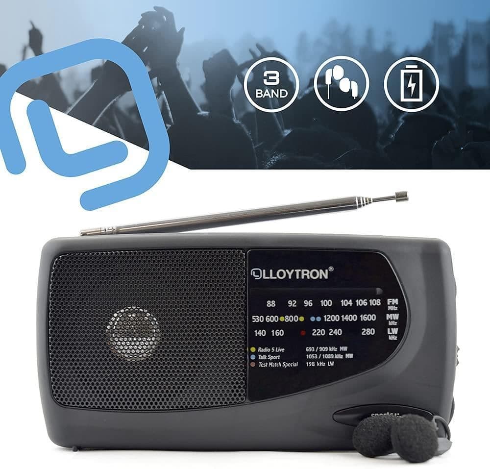 image-Lloytron 3 Band 'Sports' Personal Radio with Earphones