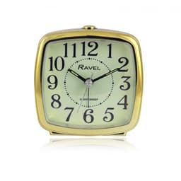 image-Ravel Retro Styled Small Size Bedside Quartz Alarm Clock - Black / Gold RC041.32