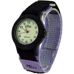 image-Relda Children's Analogue Nite-Glo Quartz Luminous Dial Purple & Black Velcro Girls Watch REL58