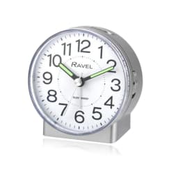 image-Ravel Round Mid Sized Bedside Quartz Alarm Clock RC039.2