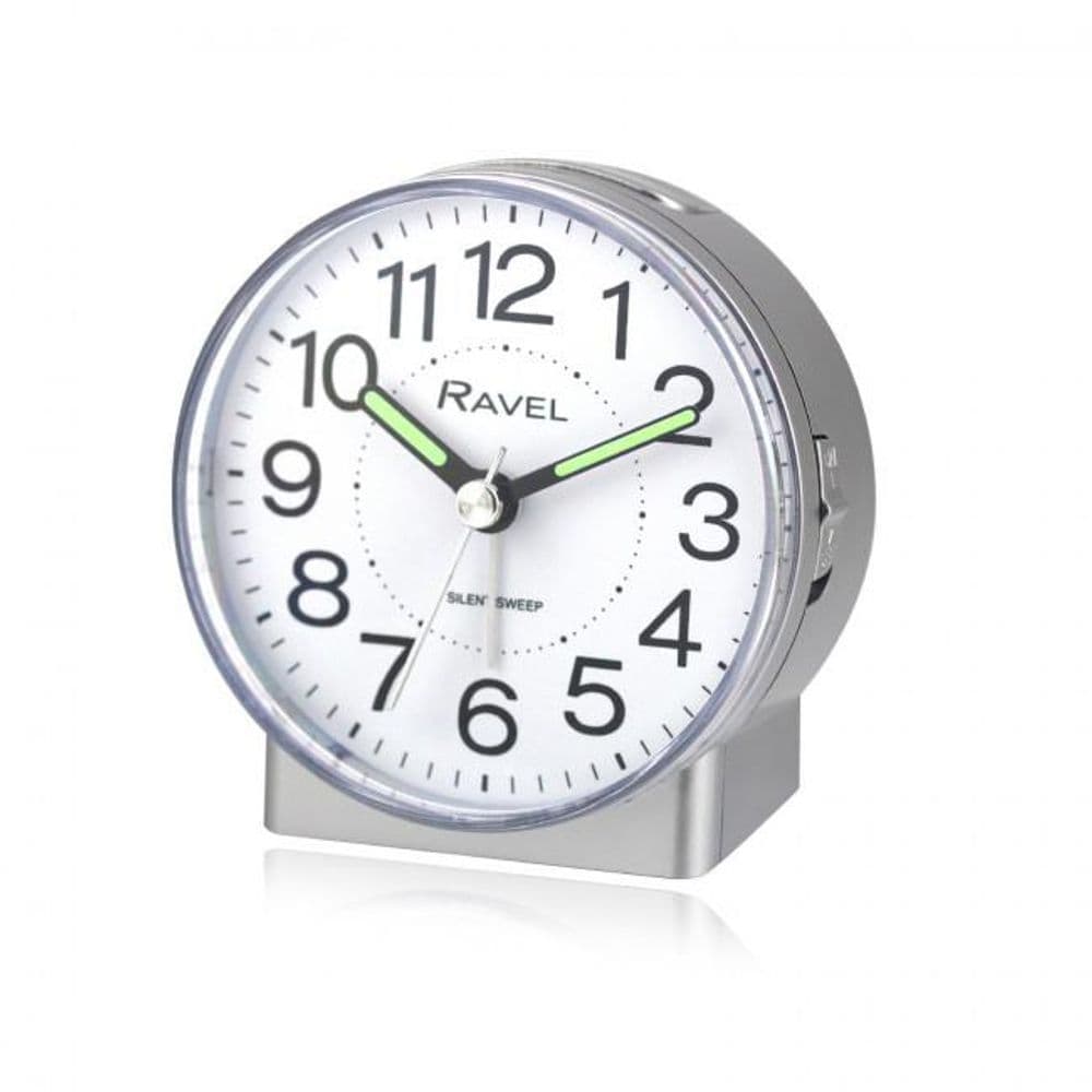 image-Ravel Round Mid Sized Bedside Quartz Alarm Clock RC039.2