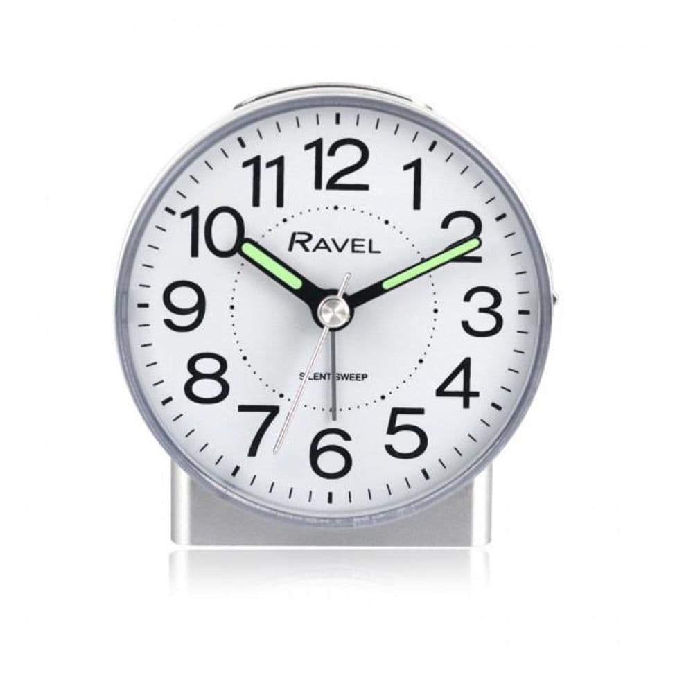 image-Ravel Round Mid Sized Bedside Quartz Alarm Clock RC039.2