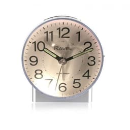 image-Ravel Round Mid Sized Bedside Quartz Alarm Clock RC039.2
