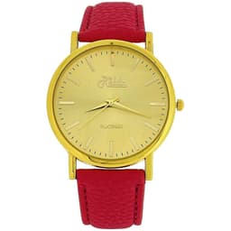 image-Relda Women Analogue Jumbo Gold tone Dial & PU Pink Strap With Buckle REL61