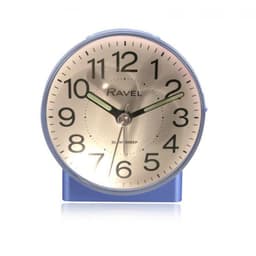 image-Ravel Round Mid Sized Bedside Quartz Blue Alarm Clock RC039.6