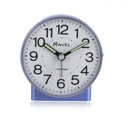 image-Ravel Round Mid Sized Bedside Quartz Blue Alarm Clock RC039.6