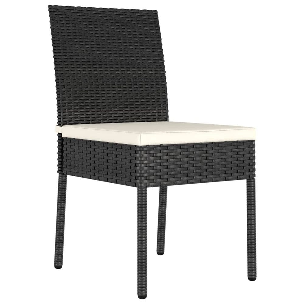 image-Garden Dining Chairs 4 pcs Poly Rattan Black