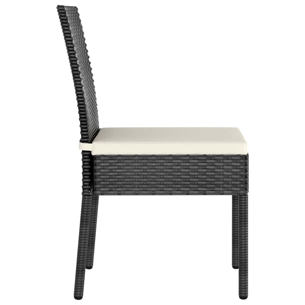 image-Garden Dining Chairs 4 pcs Poly Rattan Black