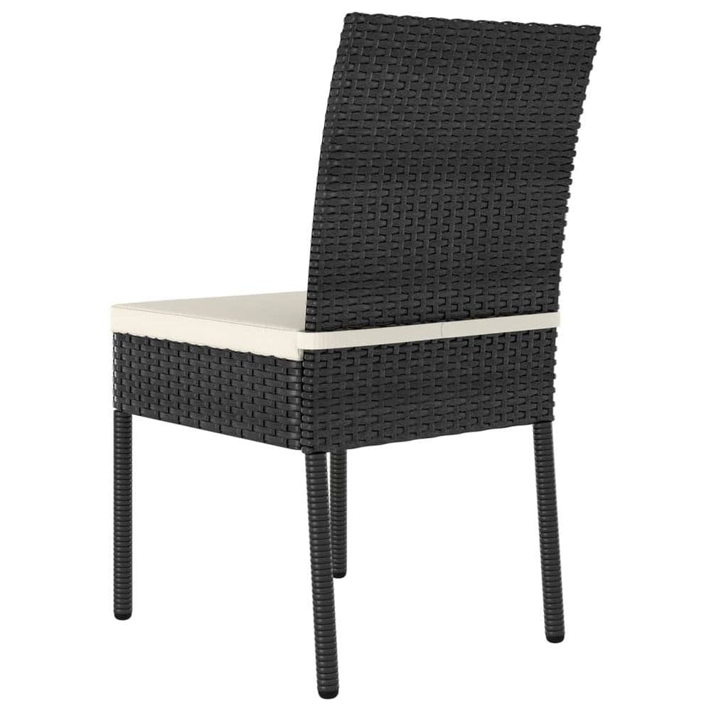 image-Garden Dining Chairs 4 pcs Poly Rattan Black