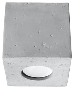 image-Ceiling lamp QUAD Grey Concrete Square Loft Design LED GU10
