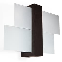 image-Wall Lamp FENIKS 1 Wenge Wood/Glass Lamp Modern Loft LED E27