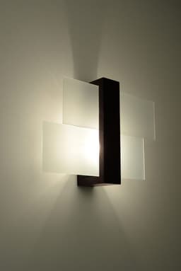 image-Wall Lamp FENIKS 1 Wenge Wood/Glass Lamp Modern Loft LED E27