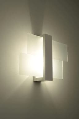 image-Wall Lamp FENIKS 1 White Wood/Glass Modern Scandinavian Design LED E27