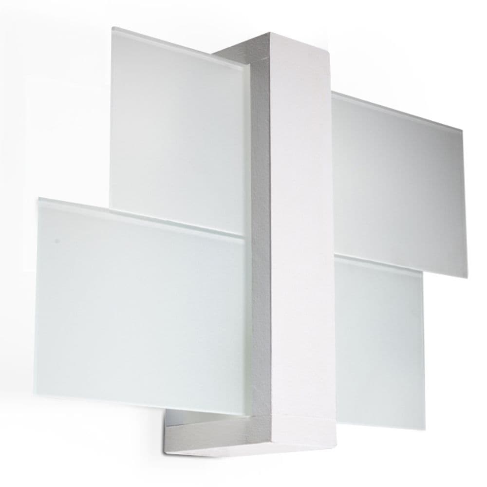 image-Wall Lamp FENIKS 1 White Wood/Glass Modern Scandinavian Design LED E27