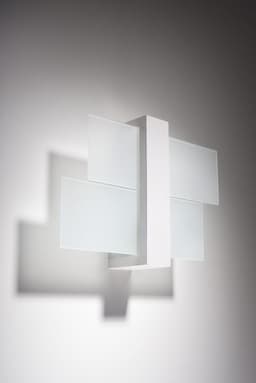 image-Wall Lamp FENIKS 1 White Wood/Glass Modern Scandinavian Design LED E27