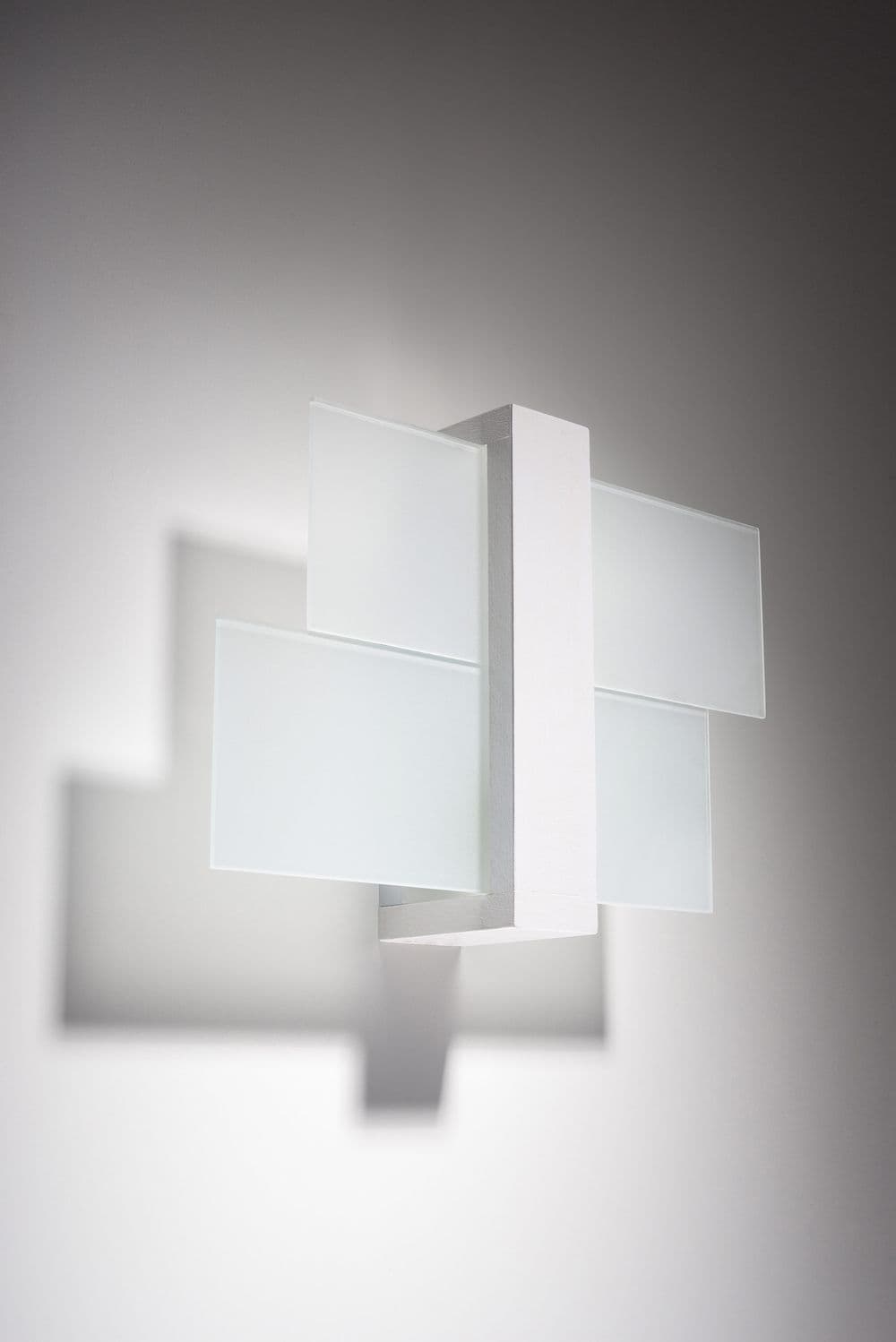 image-Wall Lamp FENIKS 1 White Wood/Glass Modern Scandinavian Design LED E27