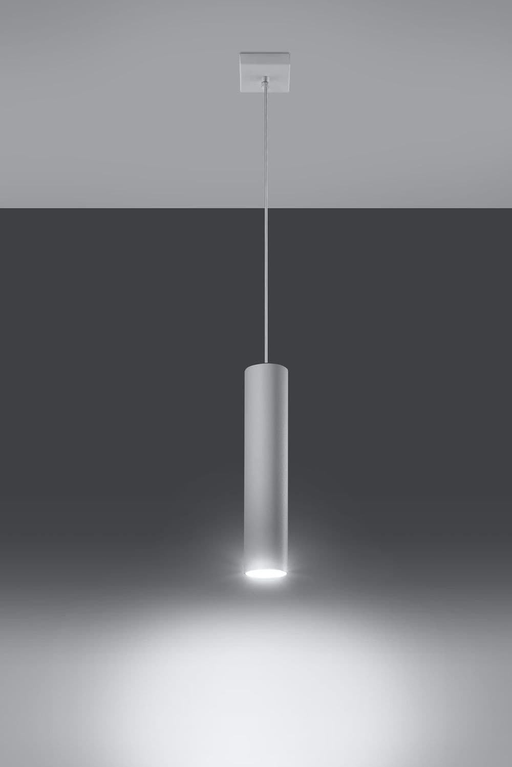 image-Pendant lamp LAGOS 1 White Round Tube Shape Modern Loft Design LED GU10