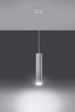 image-Pendant lamp LAGOS 1 White Round Tube Shape Modern Loft Design LED GU10