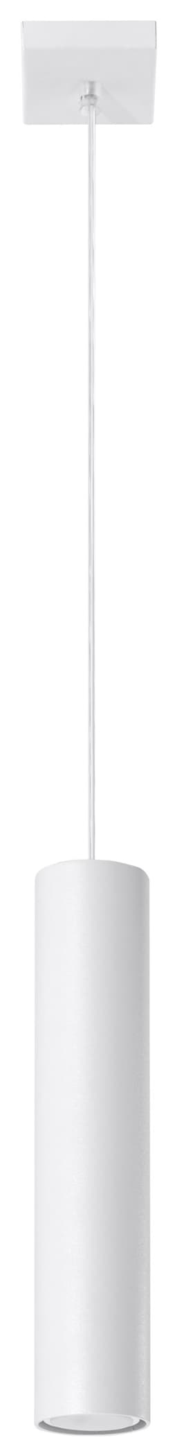 image-Pendant lamp LAGOS 1 White Round Tube Shape Modern Loft Design LED GU10