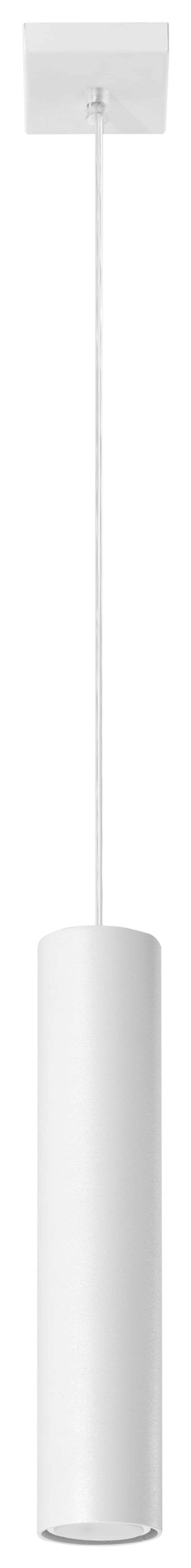 image-Pendant lamp LAGOS 1 White Round Tube Shape Modern Loft Design LED GU10