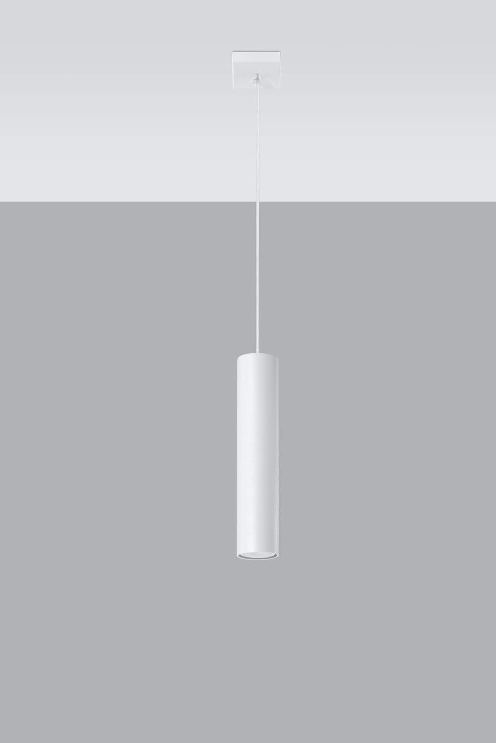 image-Pendant lamp LAGOS 1 White Round Tube Shape Modern Loft Design LED GU10